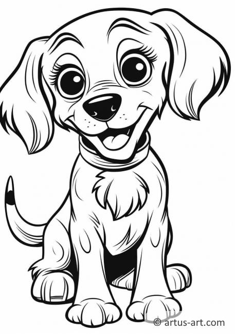 Cute Dachshund Coloring Page